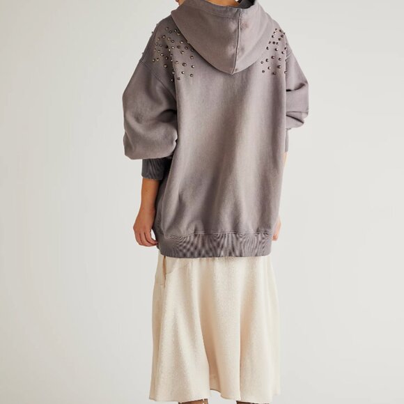 Free People Lonely Heart Studded Hoodie (Large) - Picture 2 of 11